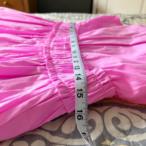 Lilly Pulitzer Elina Cotton Poplin Stretch Tiered Ruffle Rose Pink Dress, 6 - Picture 10 of 16